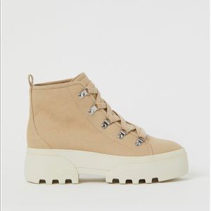 H&M beige combat boots